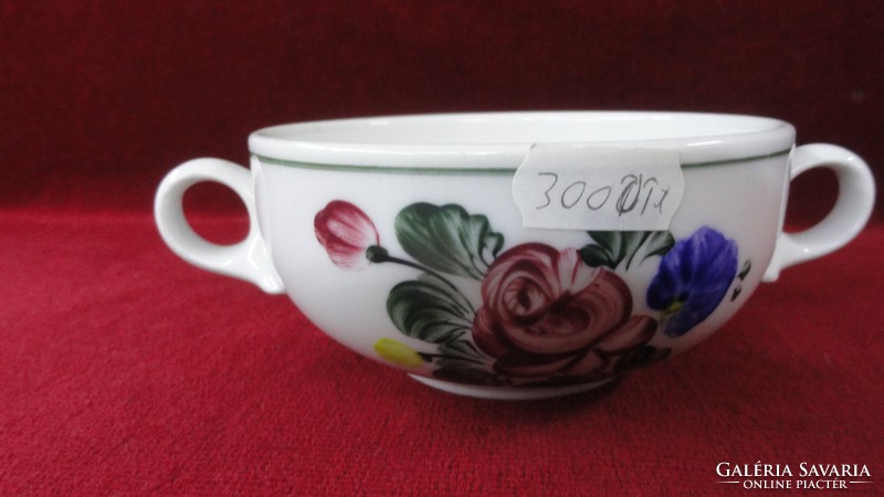 LILIEN porcelán Ausztria, kézzel festett leveses csésze, átmérője 11,2 cm. Vanneki!  Jókai..