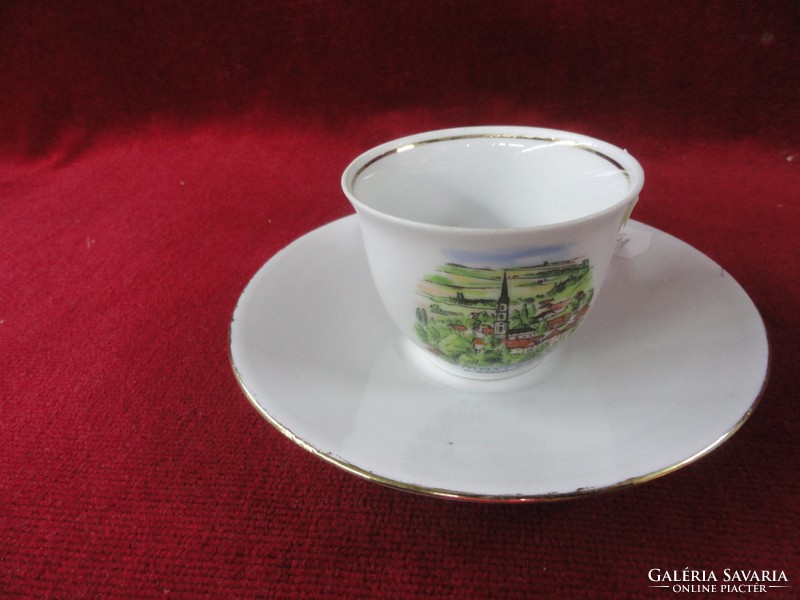Lilien porcelain Austria, commemorative coffee cup + coaster. Salzburg with a view. He has!