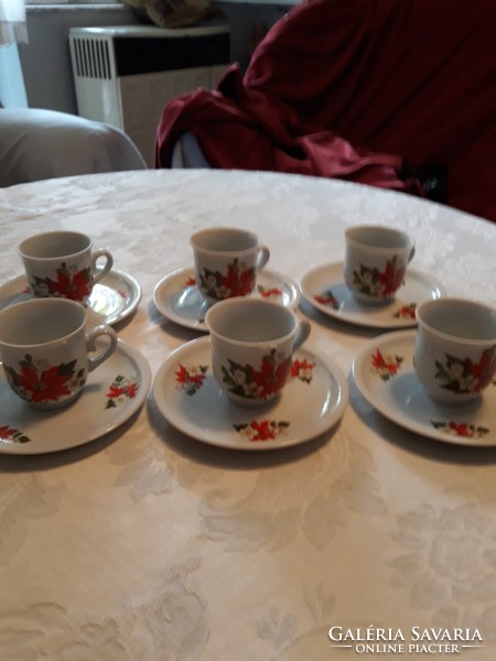 Zsolnay 6 coffee cups with coasters for sale
