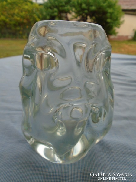 Kosta & Boda szignált különleges üveg exkluziv váza igen nehéz 1056 gramm