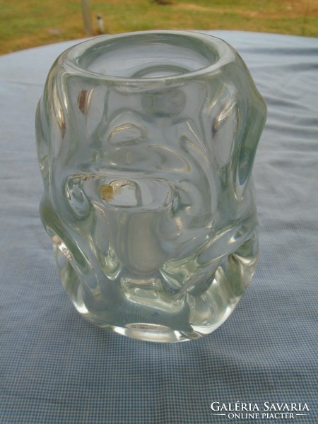 Kosta & Boda szignált különleges üveg exkluziv váza igen nehéz 1056 gramm