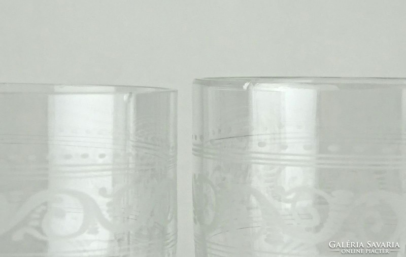 0K579 Antik csiszoltüveg pohár 3 darab