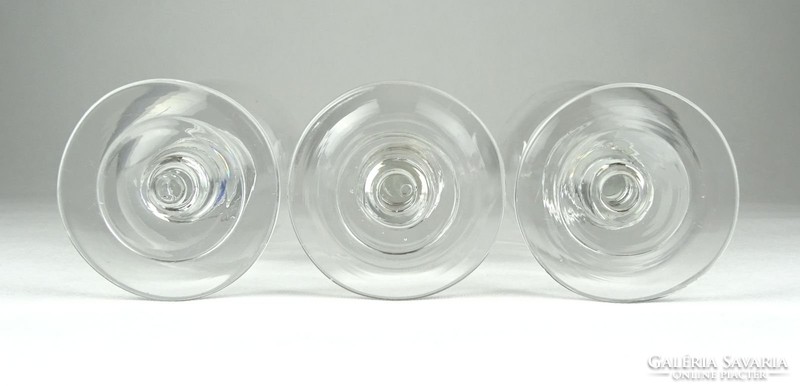 0K579 Antik csiszoltüveg pohár 3 darab