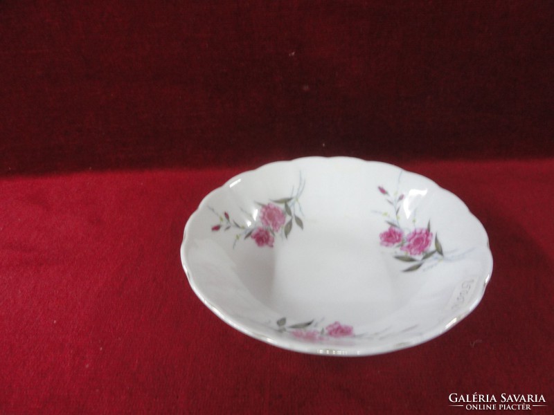 LILING kínai porcelán tálka, hullámos szélű, halvány lila virággal. Vanneki!