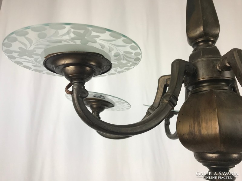 Polished glass chandelier
