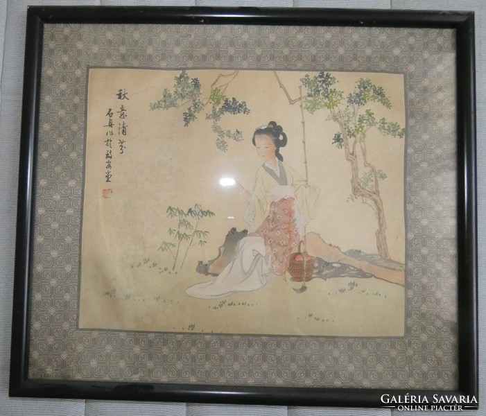 Chinese silk painting 34 cm x 40 cm beautiful painting!!!