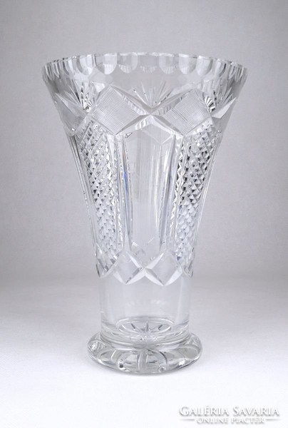 0Y010 Nagyméretű kristály váza 21 cm