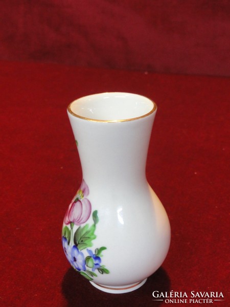 Herendi porcelán váza, gyönyörű virágmintával, 9 cm magas. Vanneki!
