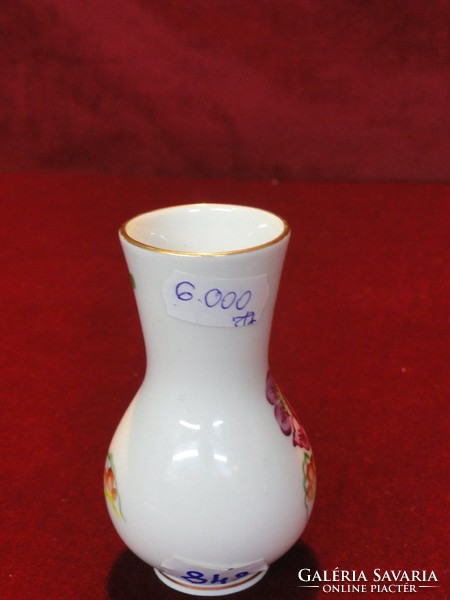 Herendi porcelán váza, gyönyörű virágmintával, 9 cm magas. Vanneki!