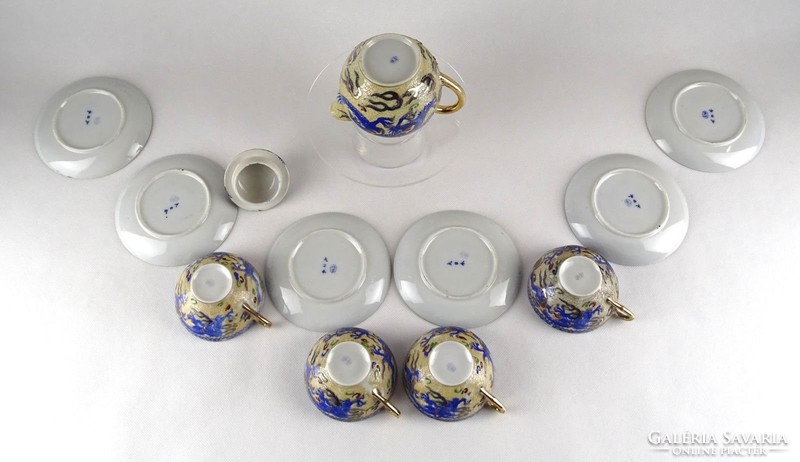 0X969 Régi japán 4 személyes porcelán teáskészlet