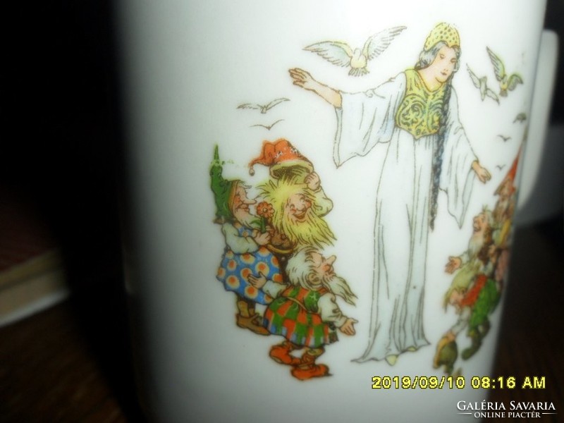 Antik Zsolnay ritka  Hófehérkés mese jelenetes békával!  bögre pohár