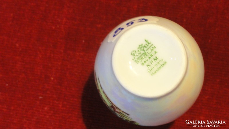 ROYAL porcelán Bavaria KPM kézzel festett váza, lüszter mázas. Vanneki!