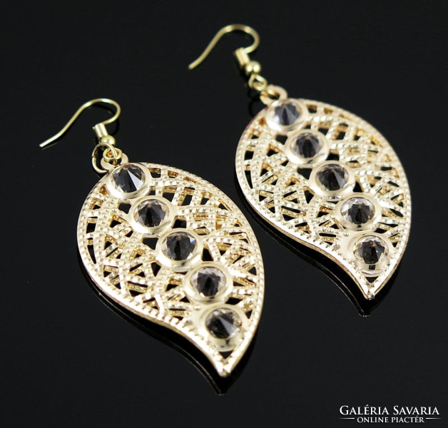 Betsey johnson gold leaf earrings