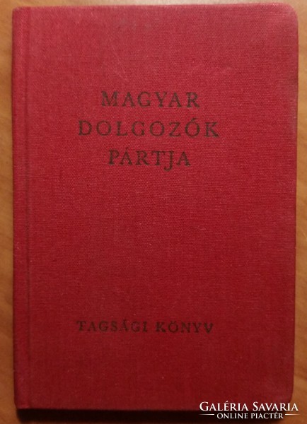 Magyar Dolgozók Pártja tagsági könyv