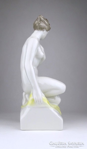 0X989 Hollóházi porcelán női akt szobor 30 cm