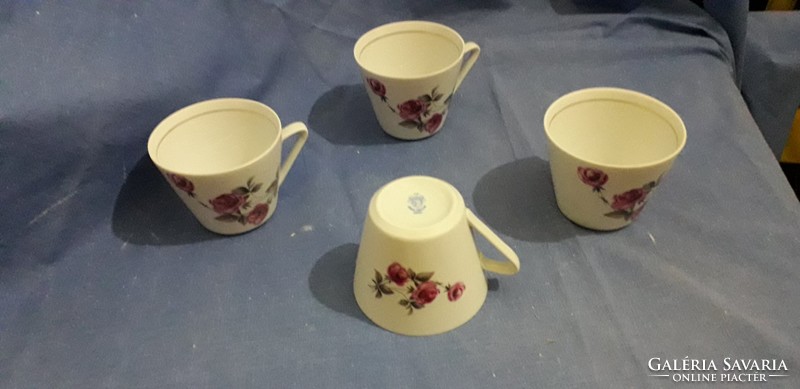 Alföldi porcelán 4 db. rózsás teás csésze
