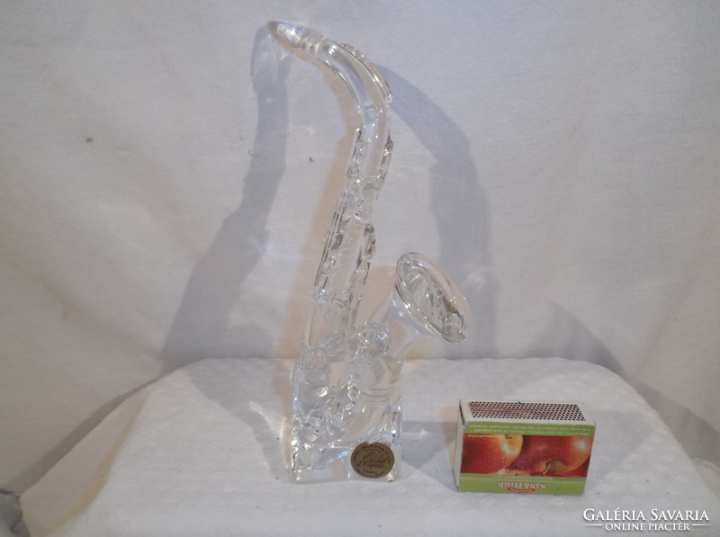 Crystal - saxophone - marked - 42 dkg - French - 20 x 8 x 6 cm - flawless