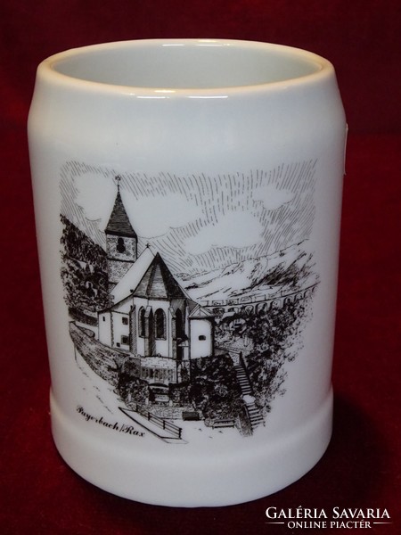 Lilien porcelain Austria. Jar with view of Payerbach church. He has!