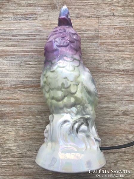Antique porcelain cockatoo, parrot lamp, rare