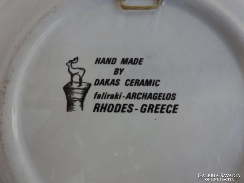 Fali emléktányér Rodosz - rodoszi emlék Dakas Ceramic - kézzel készített