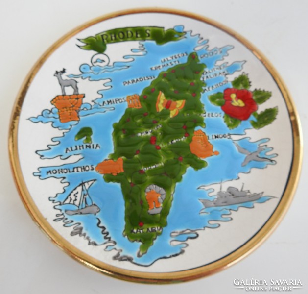 Wall commemorative plate Rhodes - Rhodes souvenir dakas ceramic - handmade