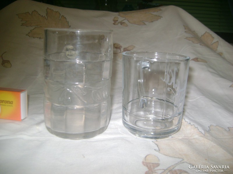 Retro gyűjtői üveg pohár - két darab - gyümölcsös, "Zsuzska"