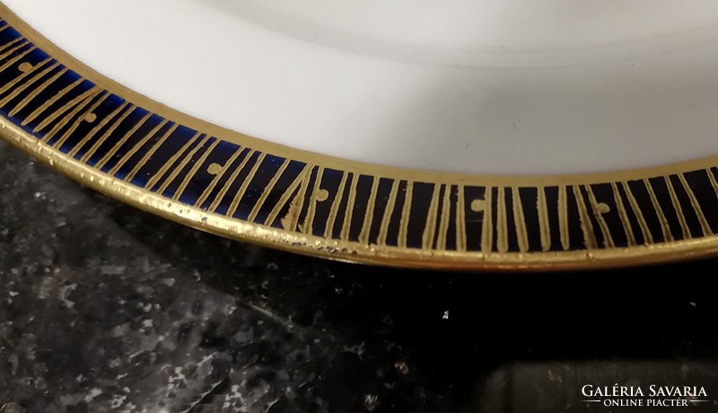 Echt Kobalt német porcelán szószos tál 12 K arannyal