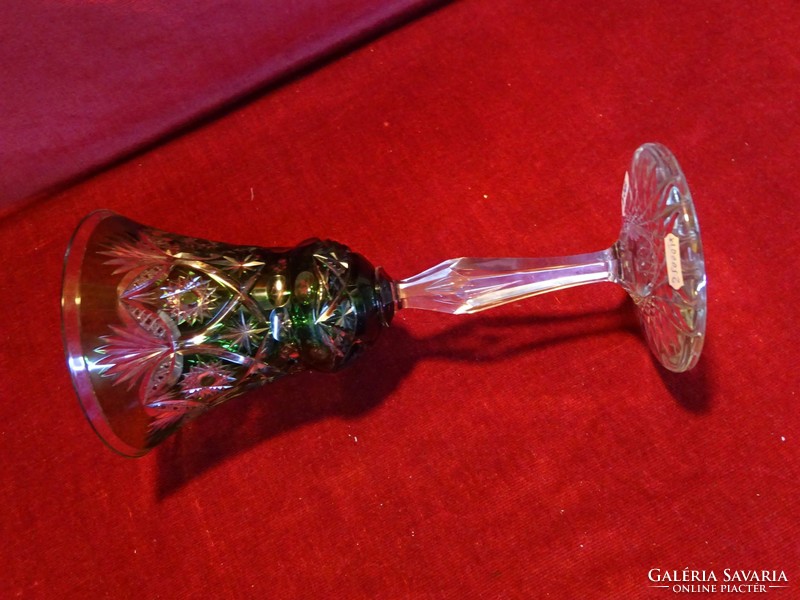 Hand polished lipped lead crystal goblet. Extra green. He has!