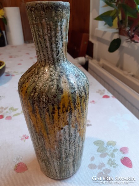 Beautiful, dripped, cracked ceramic vase for sale!