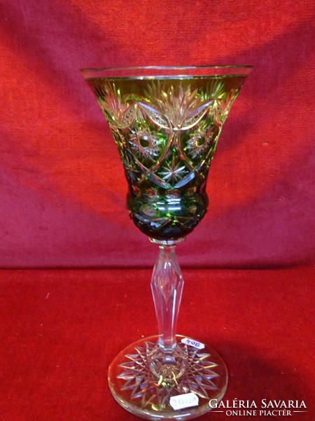 Hand polished lipped lead crystal goblet. Extra green. He has!