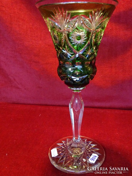 Hand polished lipped lead crystal goblet. Extra green. He has!