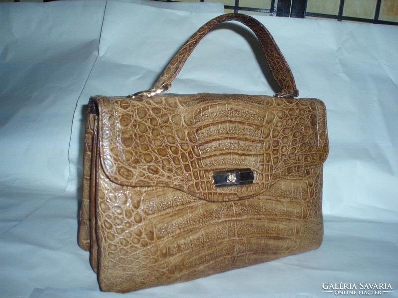 Vintage large crocodile handbag