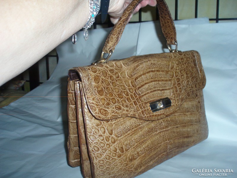 Vintage large crocodile handbag