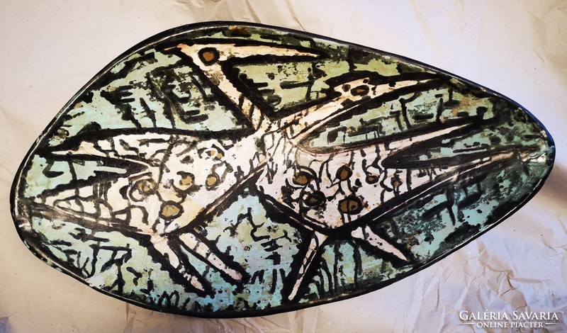 Gorka livia oval bowl with bird figures 44 cm.,