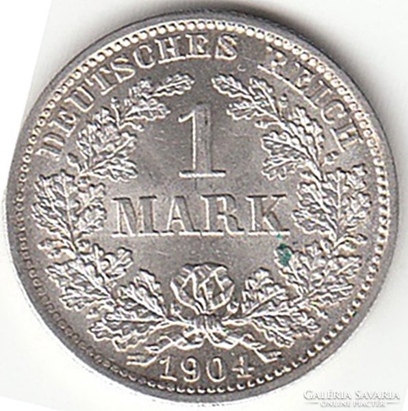 German 1 mark 1904d unc ag silver !