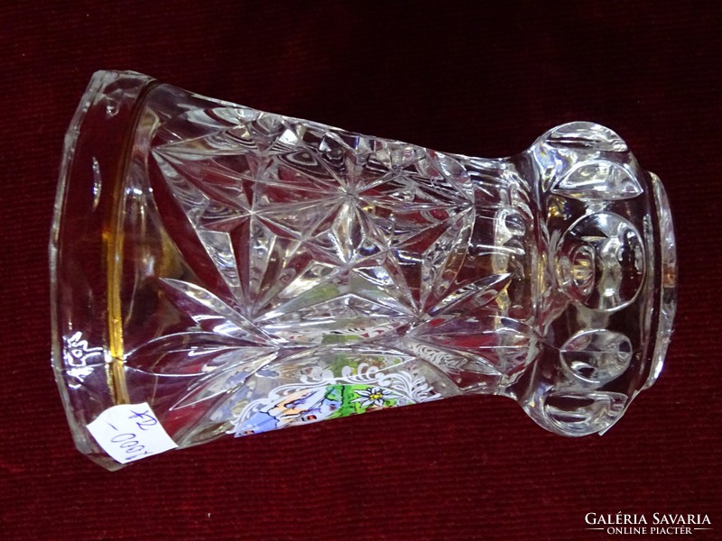 Ólomkristály váza német, képes Kitzbühel magassága 12 cm. Vanneki!