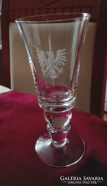 Polished crystal goblet, 18.5 cm high