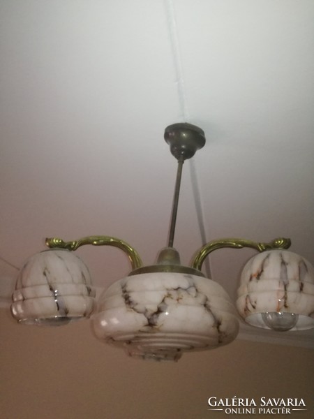 Antique copper chandelier.