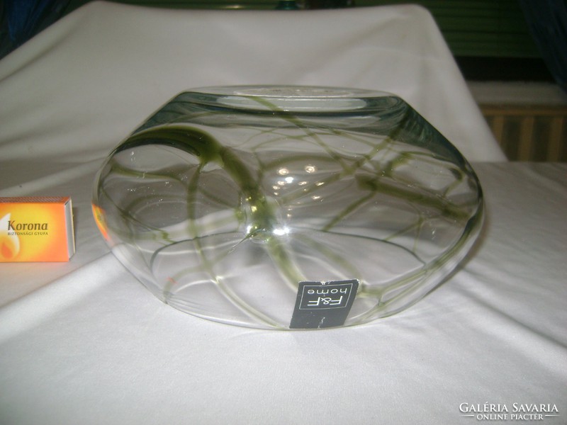 Üveg kínáló tál, asztalközép