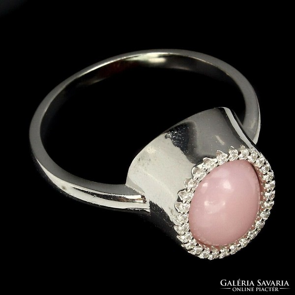 59 I speak pink opal 925 silver ring # 59