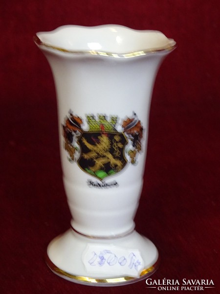 Wr German porcelain vase with Heidelberg coat of arms. He has!