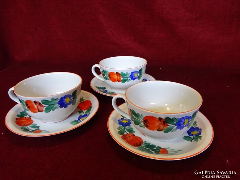 Austrian porcelain hand-painted tea cup + saucer. He has!
