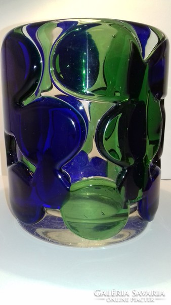 Jaroslav svoboda Czechoslovakian art glass glass vase Skrdlovice, '70s