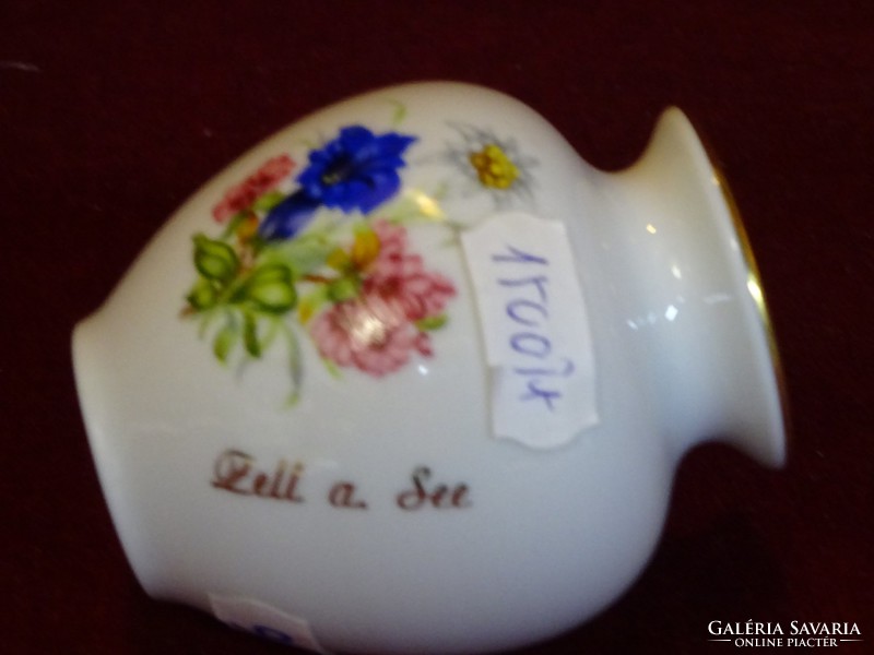 LUTZ porcelán Ausztria, kéri festésű váza, ZELL a. SEE felirattal. Vanneki!
