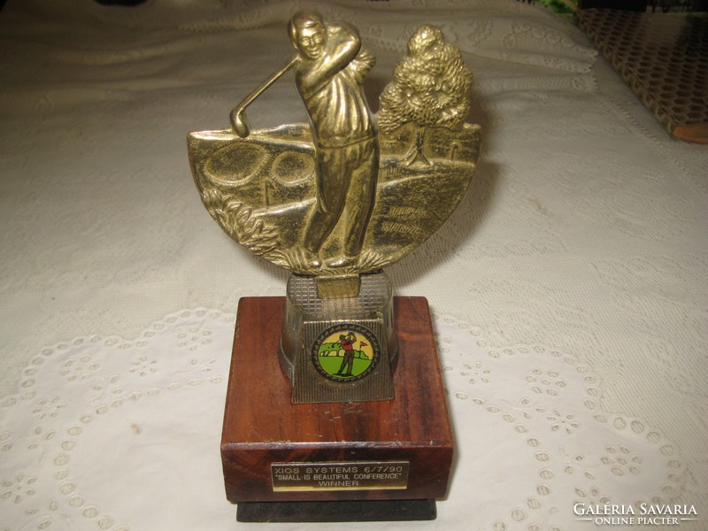 Golf   díjazás  , Anglia   , 20 cm , bronz  és fa