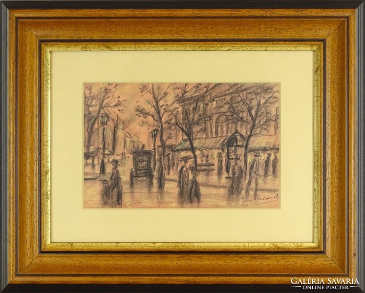 0Y223 XX. századi festő : Párizsi utcarészlet