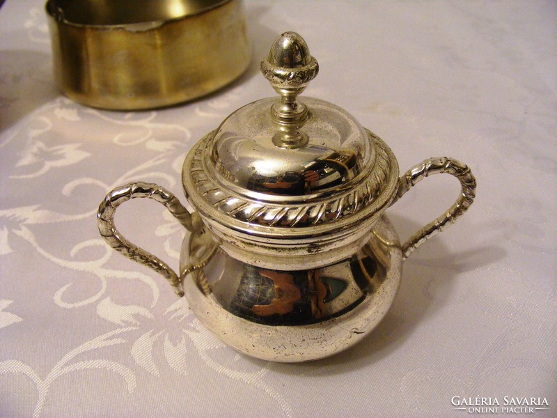 Antique and vintage, silver-plated sugar holders one by one, marked, for replenishment, for replacement