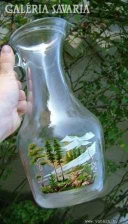 Nagyon régi festett üveg kiöntő