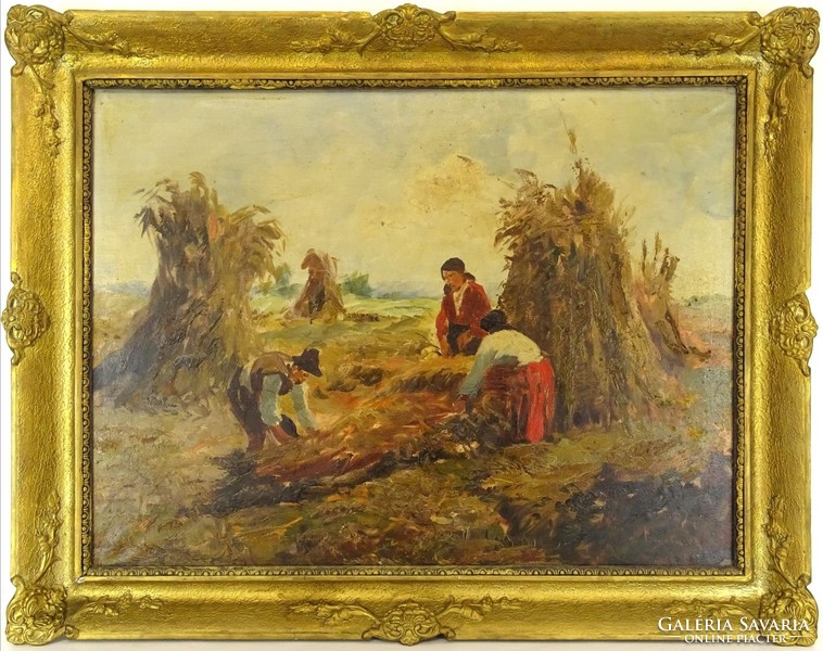 0Y254 Magyar festő: Kukorica bálázás
