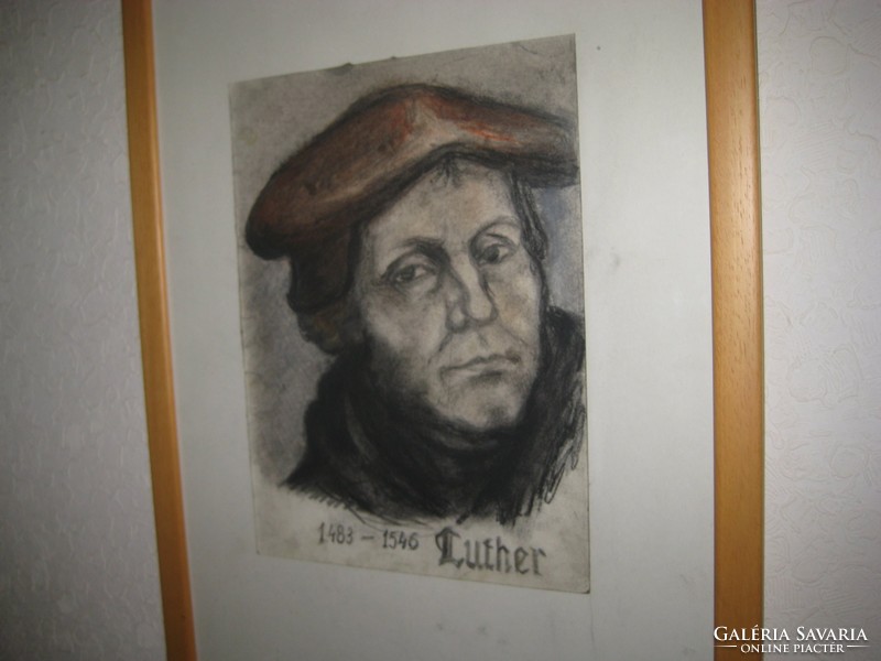 LUTHER 1483- 1546   portré , színes grafika  21 x 29  és 38 x 52 cm  szerzője  ismeretlen